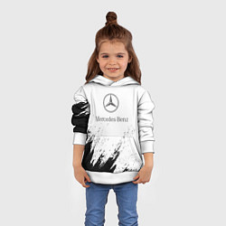 Толстовка-худи детская Mercedes-Benz - White texture, цвет: 3D-белый — фото 2