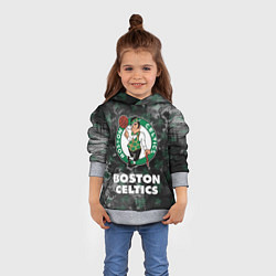 Толстовка-худи детская Бостон Селтикс, Boston Celtics, НБА, цвет: 3D-меланж — фото 2