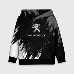 Толстовка-худи детская Peugeot авто бренд, цвет: 3D-черный