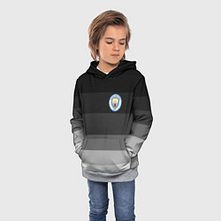 Толстовка-худи детская Манчестер Сити, Manchester City, Серый градиент, цвет: 3D-меланж — фото 2