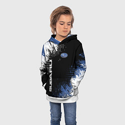 Толстовка-худи детская Subaru Sport Auto, цвет: 3D-белый — фото 2