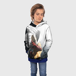 Толстовка-худи детская One Punch Man - Сайтама, цвет: 3D-синий — фото 2