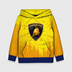 Толстовка-худи детская Lamborghini pattern gold, цвет: 3D-синий