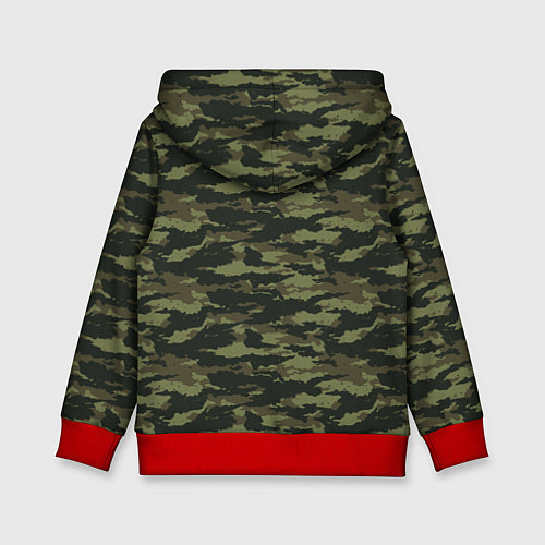 Детская толстовка ДАЧНЫЕ ВОЙСКА КАМУФЛЯЖ / 3D-Красный – фото 2