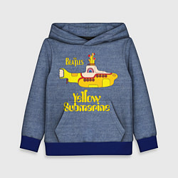 Толстовка-худи детская On a Yellow Submarine 3D, цвет: 3D-синий