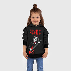 Толстовка-худи детская AC DC Ангус Янг гитарист, цвет: 3D-черный — фото 2