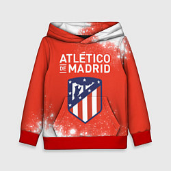 Толстовка-худи детская ATLETICO MADRID Брызги, цвет: 3D-красный