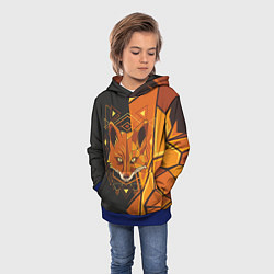 Толстовка-худи детская Лиса Этника, цвет: 3D-синий — фото 2