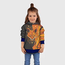 Толстовка-худи детская Лиса Этника, цвет: 3D-синий — фото 2