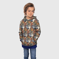 Толстовка-худи детская Волки Wolfs паттерн, цвет: 3D-синий — фото 2