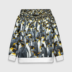 Толстовка-худи детская Пингвины Penguins, цвет: 3D-белый