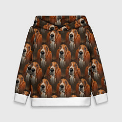 Толстовка-худи детская Dog patternt, цвет: 3D-белый