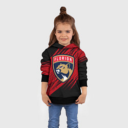 Толстовка-худи детская Florida Panthers, Флорида Пантерз, NHL, цвет: 3D-черный — фото 2