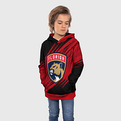 Толстовка-худи детская Florida Panthers, Флорида Пантерз, NHL, цвет: 3D-красный — фото 2