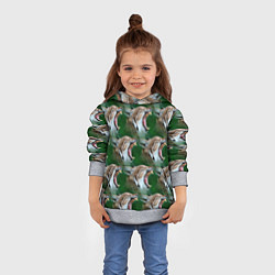 Толстовка-худи детская Рысь паттерн, цвет: 3D-меланж — фото 2