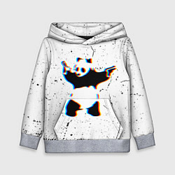 Толстовка-худи детская Banksy Panda with guns Бэнкси, цвет: 3D-меланж