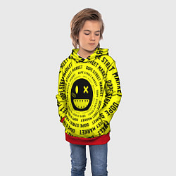 Толстовка-худи детская Счастливый Смайлик Yellow Dope Street Market, цвет: 3D-красный — фото 2