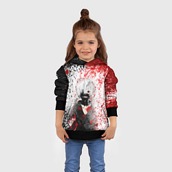 Толстовка-худи детская Канеки Кен Брызги Краски Токийский Гуль, цвет: 3D-черный — фото 2