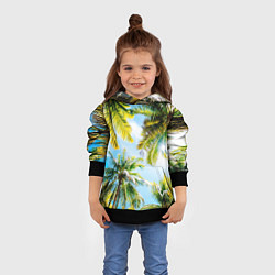Толстовка-худи детская Пальмы под солнцем, цвет: 3D-черный — фото 2