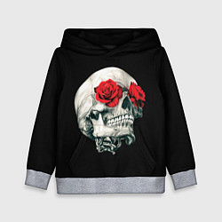 Детская толстовка Череп Розы
