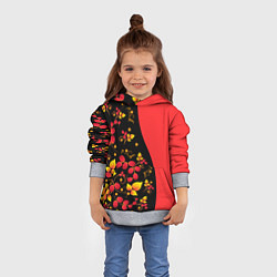 Толстовка-худи детская Хохлома Русская роспись, цвет: 3D-меланж — фото 2