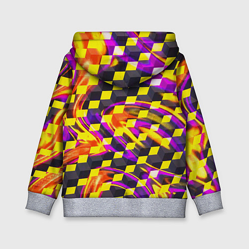 Детская толстовка Черно-желтые кубы / 3D-Меланж – фото 2