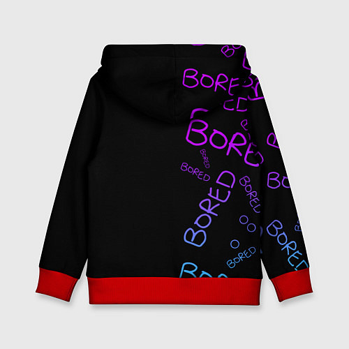 Детская толстовка Neon Bored Half pattern / 3D-Красный – фото 2