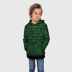 Толстовка-худи детская Двоичный Код Binary Code, цвет: 3D-черный — фото 2