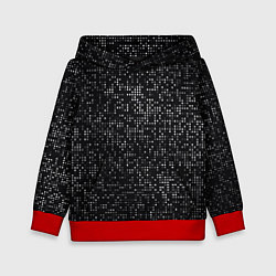 Толстовка-худи детская Пиксельный паттерн Минимализм, цвет: 3D-красный