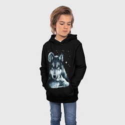 Толстовка-худи детская Ночные Волки, цвет: 3D-черный — фото 2