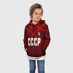 Толстовка-худи детская СССР КРАСНЫЕ ЛИНИИ, цвет: 3D-белый — фото 2