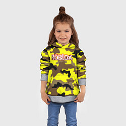 Толстовка-худи детская Roblox Камуфляж Жёлто-Коричневый, цвет: 3D-меланж — фото 2