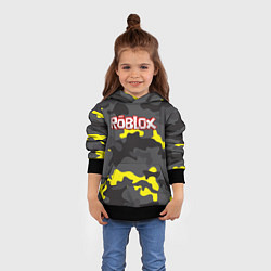Толстовка-худи детская Roblox Камуфляж Жёлто-Серый, цвет: 3D-черный — фото 2