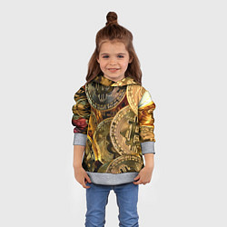 Толстовка-худи детская Биткойны, цвет: 3D-меланж — фото 2