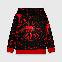 Толстовка-худи детская Red Hot Chili Peppers, лого, цвет: 3D-красный