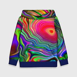 Толстовка-худи детская Expressive pattern Neon, цвет: 3D-синий
