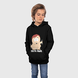 Толстовка-худи детская Южный парк - Эрик с гантелями, цвет: 3D-черный — фото 2