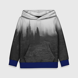 Толстовка-худи детская Туманный лес - туман, цвет: 3D-синий