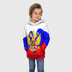 Толстовка-худи детская Герб россии герб, цвет: 3D-красный — фото 2