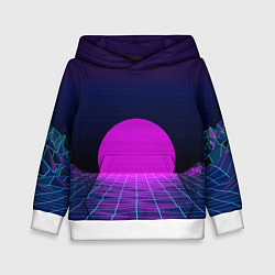 Детская толстовка Закат розового солнца Vaporwave Психоделика