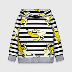 Толстовка-худи детская Banana pattern Summer, цвет: 3D-меланж