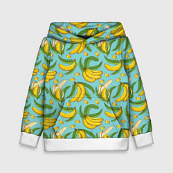 Толстовка-худи детская Banana pattern Summer Fashion 2022, цвет: 3D-белый