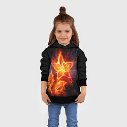 Толстовка-худи детская Flower Neon Fashion 2035 Flame, цвет: 3D-черный — фото 2