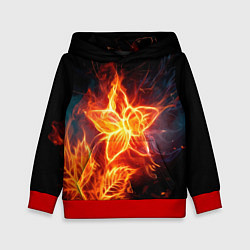 Толстовка-худи детская Flower Neon Fashion 2035 Flame, цвет: 3D-красный