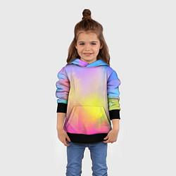 Толстовка-худи детская Красочный неон, цвет: 3D-черный — фото 2