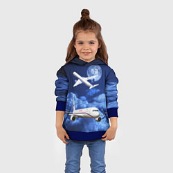 Толстовка-худи детская Пассажирский самолет Ту-214, цвет: 3D-синий — фото 2