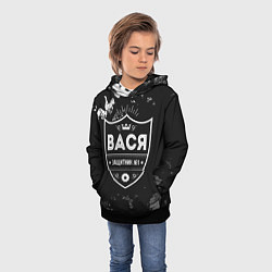 Толстовка-худи детская Вася - ЗАЩИТНИК - Камуфляж, цвет: 3D-черный — фото 2