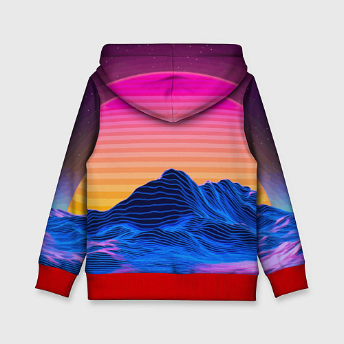 Детская толстовка Gorgon Medusa Vaporwave Neon Mountains / 3D-Красный – фото 2