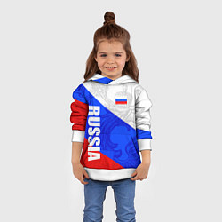 Толстовка-худи детская RUSSIA - SPORTWEAR - ТРИКОЛОР, цвет: 3D-белый — фото 2