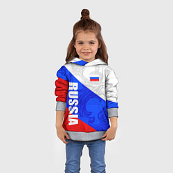 Толстовка-худи детская RUSSIA - SPORTWEAR - ТРИКОЛОР, цвет: 3D-меланж — фото 2